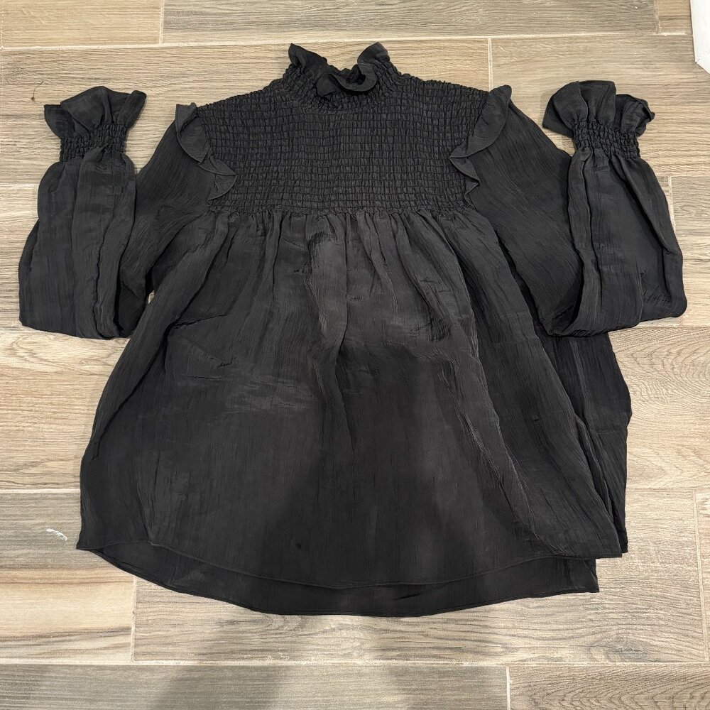 French Connection Boza Crinkled Smocked Top